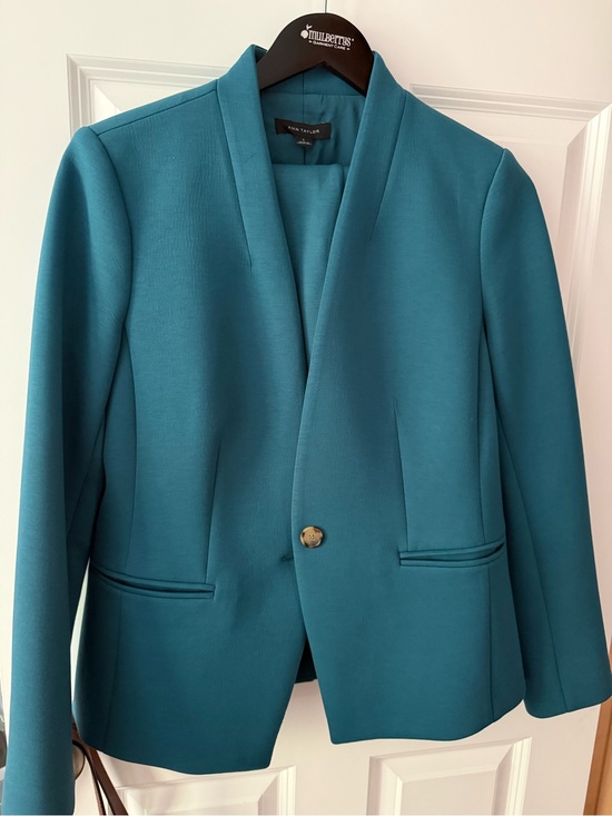 Ann Taylor Jackets & Blazers - ANN TAYLOR TEAL PANTSUIT